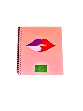 KATE SPADE NY Spiral Notebook  "Heart Lips" Colorful Design NWT